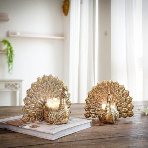 Aluminium Dancing Peacock Pair Figurine